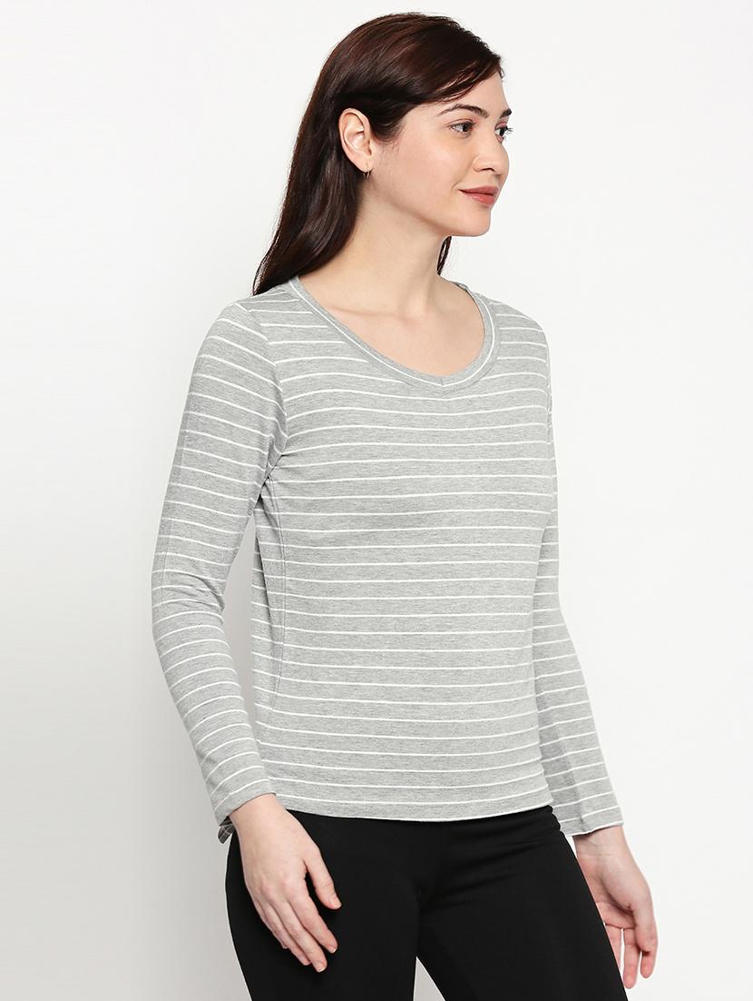 v neck striped tee - 17518189 - Zoom Image - 2