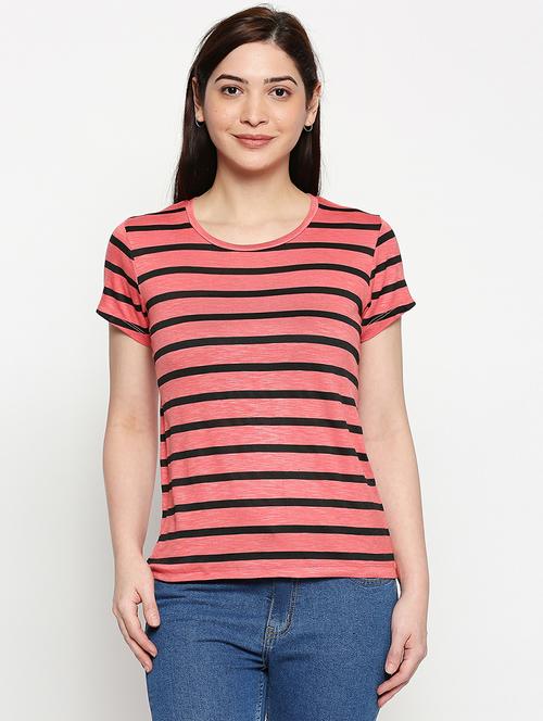 round neck striped tee - 17518191 - Standard Image - 1
