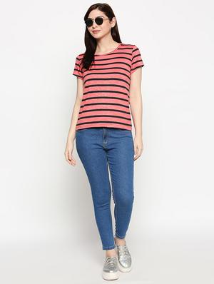 round neck striped tee - 17518191 - Standard Image - 4