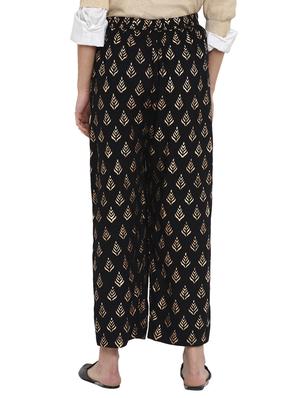 black rayon straight palazzo - 17518198 - Standard Image - 3