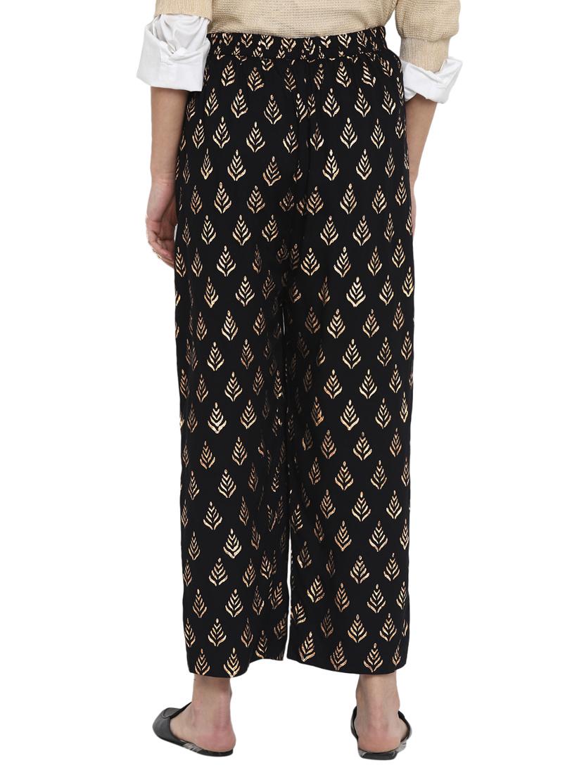 black rayon straight palazzo - 17518198 - Zoom Image - 3