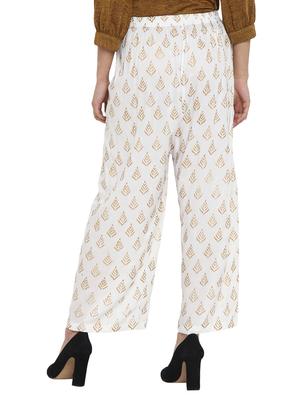 white rayon straight palazzo - 17518199 - Standard Image - 3