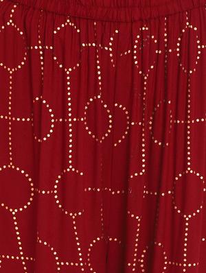 red rayon straight palazzo - 17518202 - Standard Image - 5