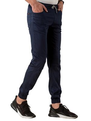 navy blue solid jogger - 17518224 - Standard Image - 3