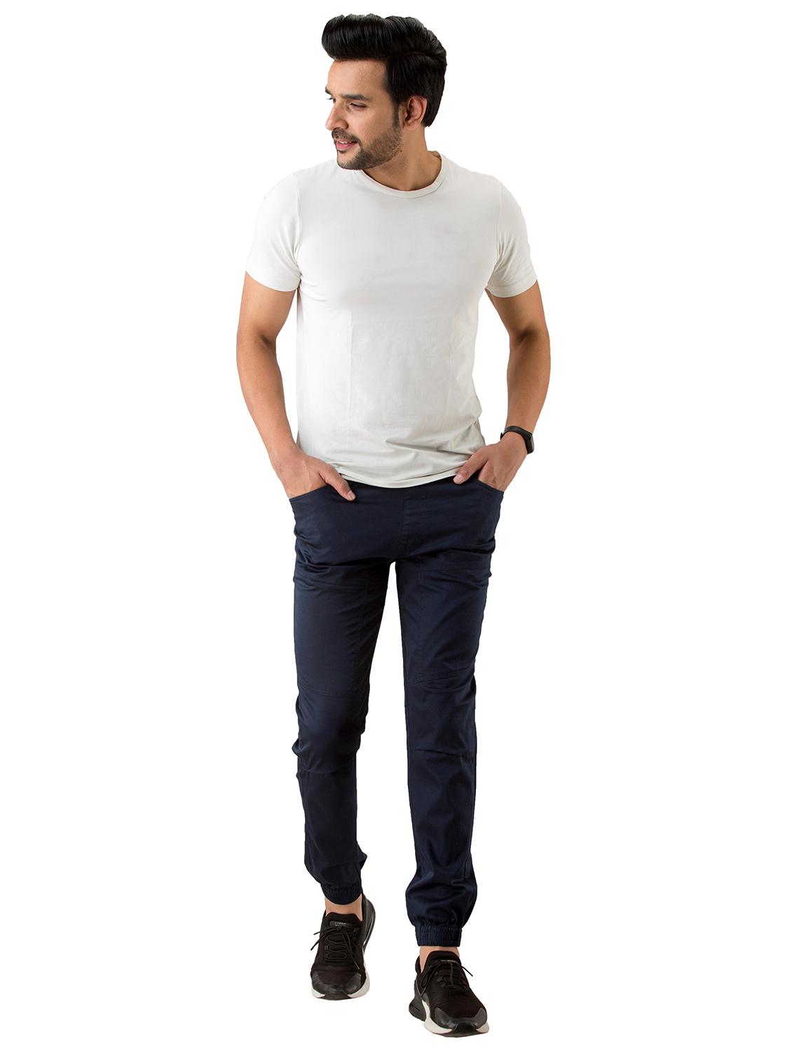 navy blue solid jogger - 17518224 - Zoom Image - 5