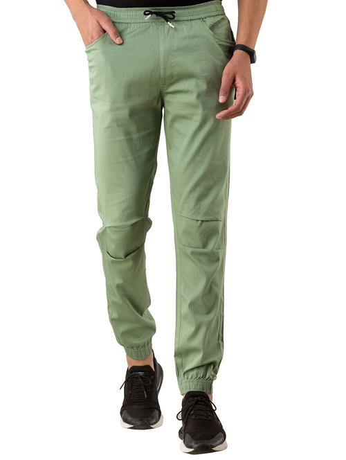 green solid jogger - 17518227 - Standard Image - 1
