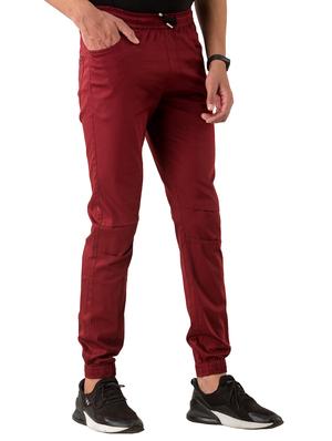 maroon solid jogger - 17518228 - Standard Image - 3