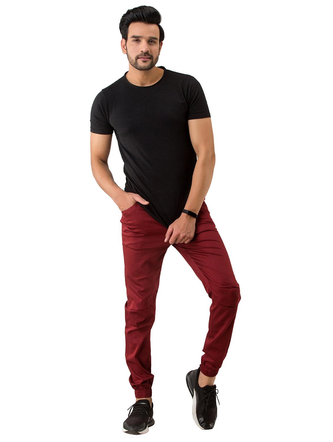 maroon solid jogger - 17518228 - Zoom Image - 5