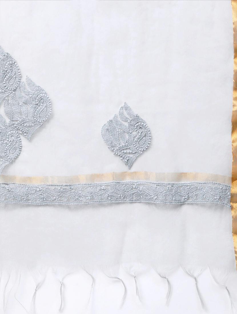 chikankari embroidered dupatta - 17518253 - Zoom Image - 2