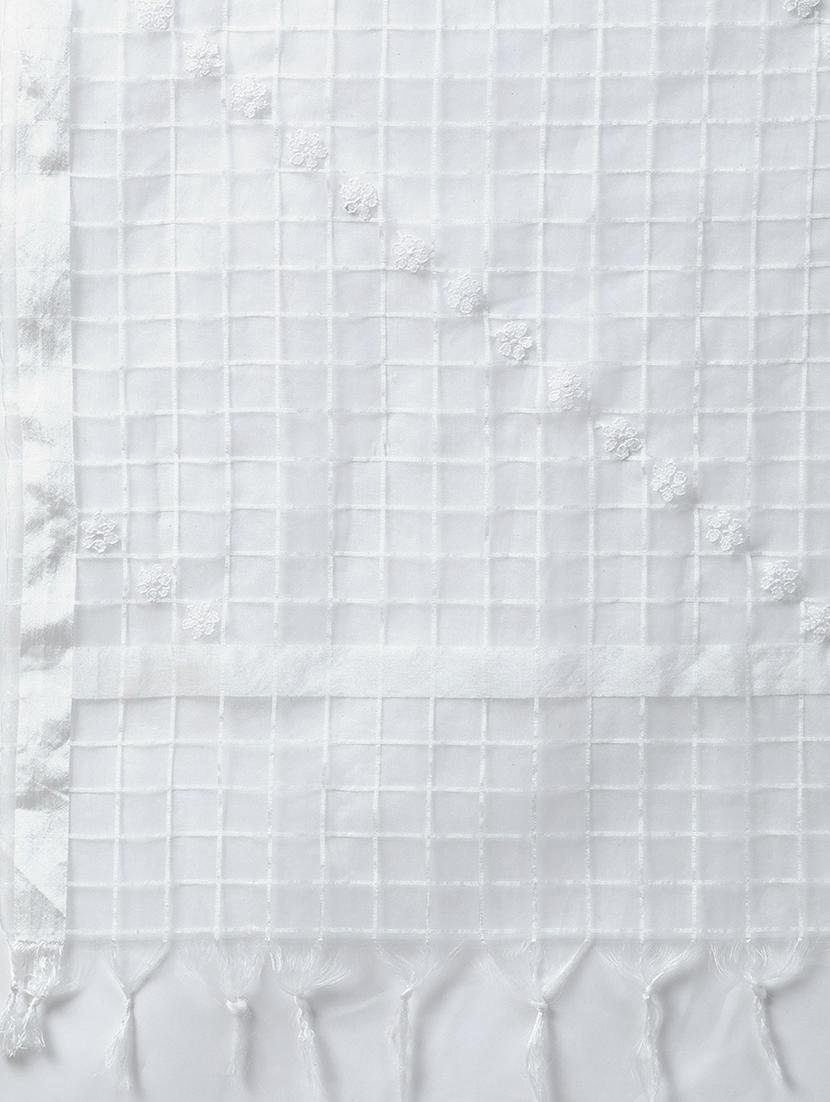 ada hand-embroidered white chikankari dupatta - 17518258 - Zoom Image - 2