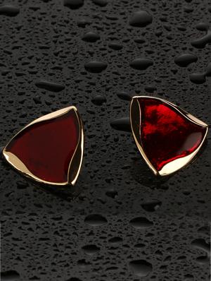 red brass studs earring - 17518296 - Standard Image - 2