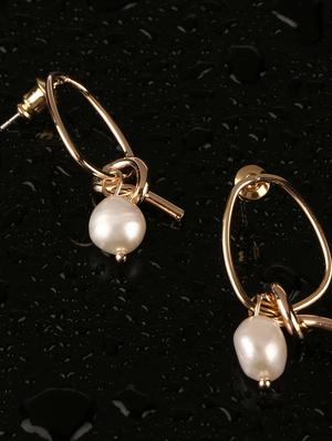 gold brass hoop earring - 17518297 - Standard Image - 2