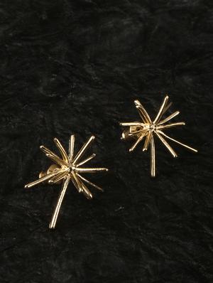 gold brass studs earring - 17518305 - Standard Image - 2