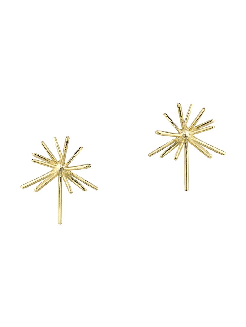 gold brass studs earring - 17518305 - Zoom Image - 1