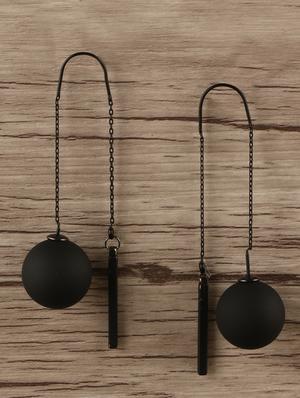 black brass drop earring - 17518309 - Standard Image - 2