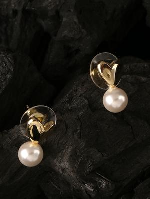 gold brass drop earring - 17518313 - Standard Image - 2