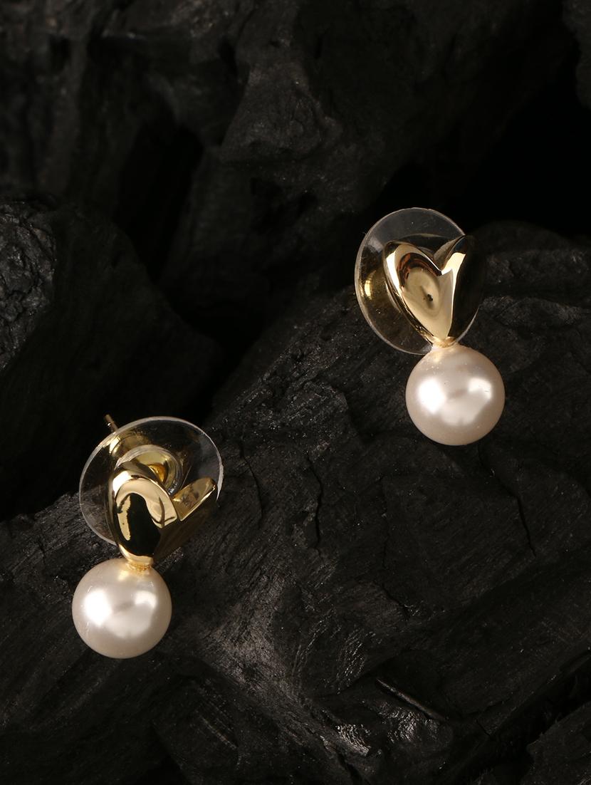 gold brass drop earring - 17518313 - Zoom Image - 2