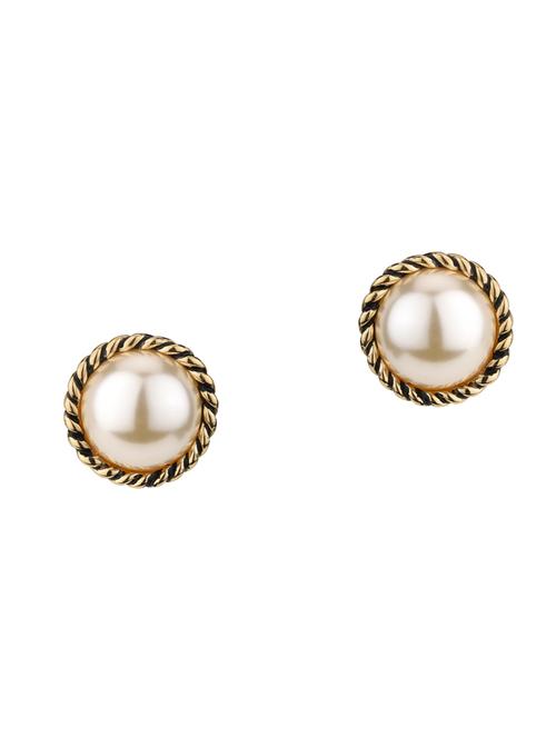 gold brass studs earring - 17518316 - Standard Image - 1