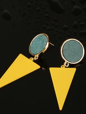yellow brass drop earring - 17518317 - Standard Image - 2