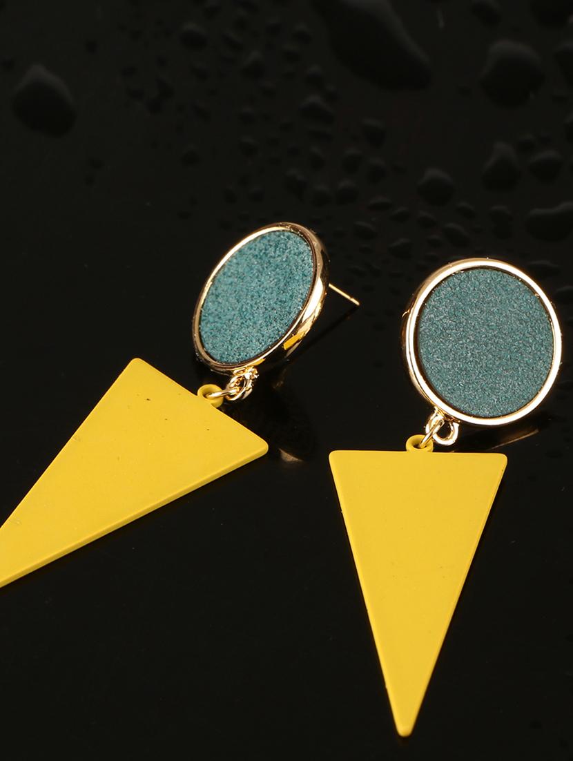 yellow brass drop earring - 17518317 - Zoom Image - 2