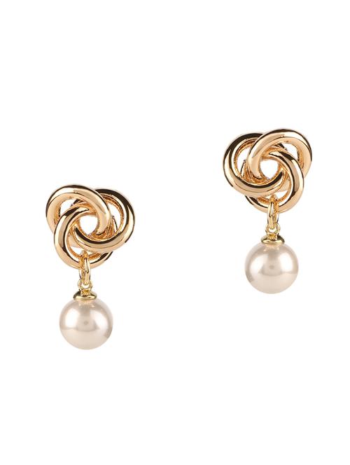 gold brass drop earring - 17518330 - Standard Image - 1