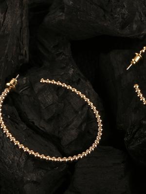 gold brass hoop earring - 17518333 - Standard Image - 3