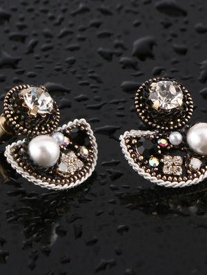 black brass drop earring - 17518335 - Standard Image - 2