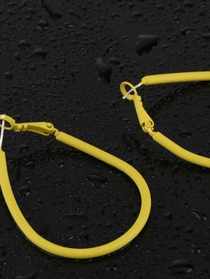 yellow brass hoop earring - 17518343 - Standard Image - 2