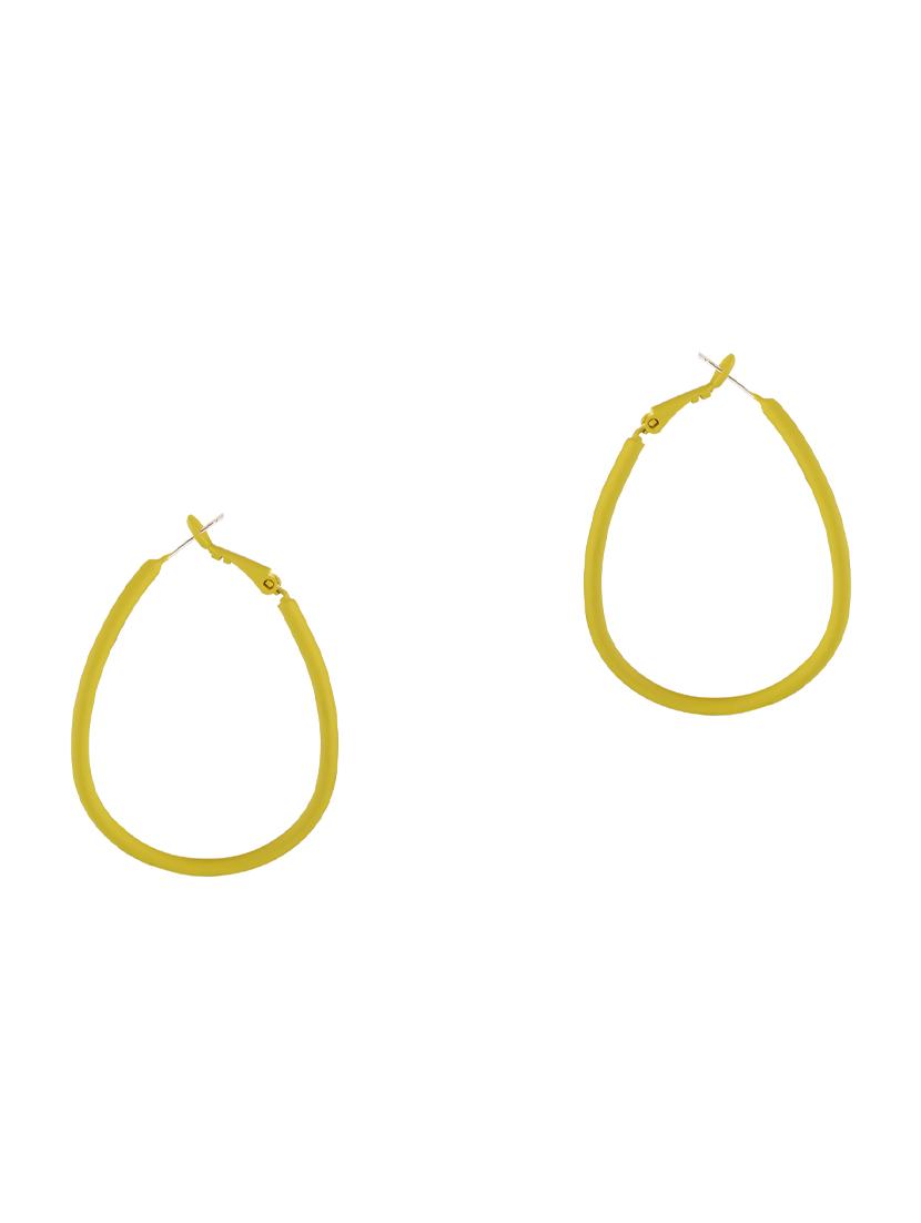 yellow brass hoop earring - 17518343 - Zoom Image - 1