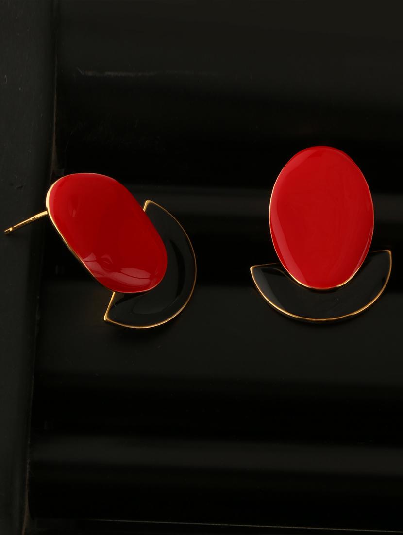 red brass studs earring - 17518346 - Zoom Image - 2