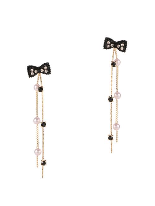 black brass drop earring - 17518348 - Standard Image - 1