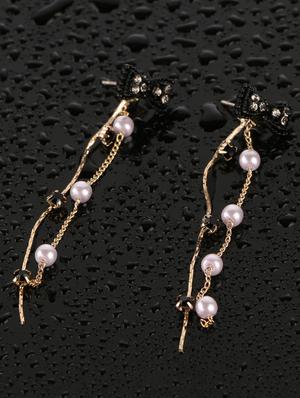 black brass drop earring - 17518348 - Standard Image - 2