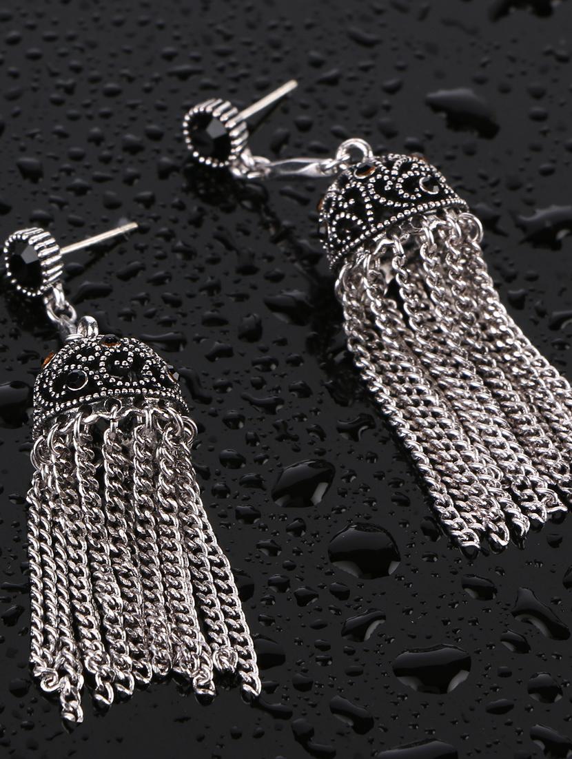 silver brass jhumka earring - 17518349 - Zoom Image - 2