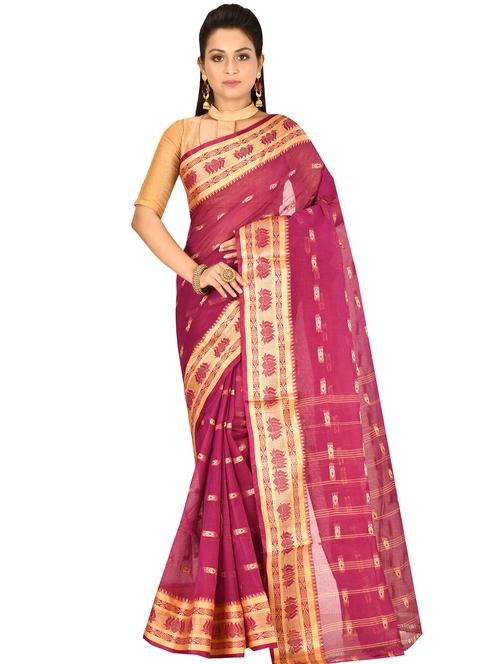 self design tant saree - 17519638 - Standard Image - 1
