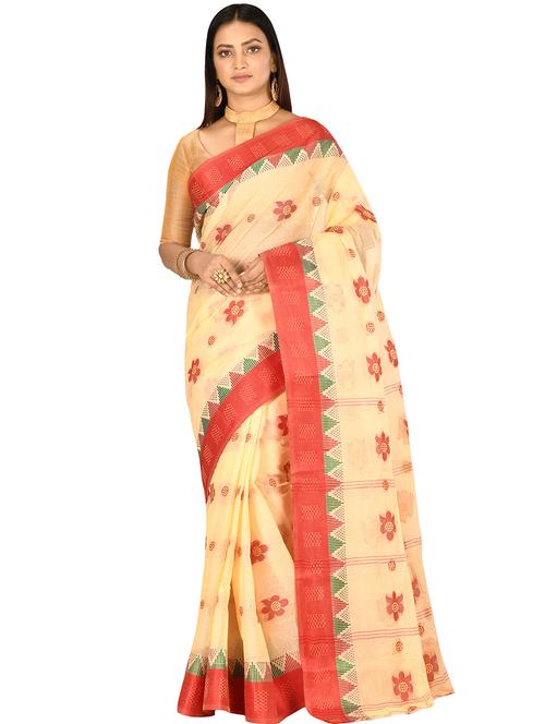 self design tant saree - 17519641 - Standard Image - 1