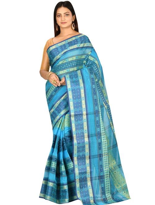 self design tant saree - 17519643 - Standard Image - 1