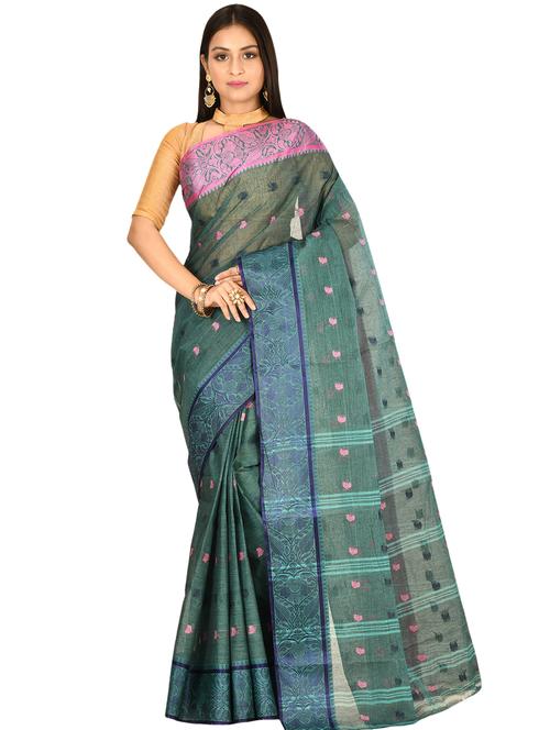 self design tant saree - 17519648 - Standard Image - 1