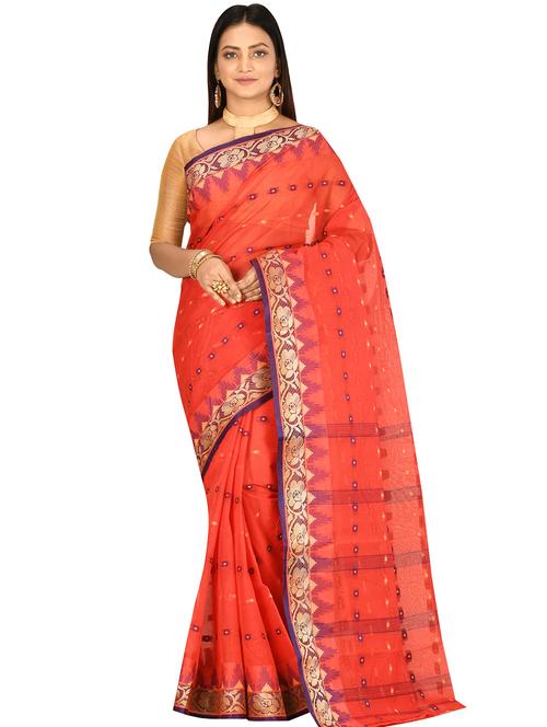 self design tant saree - 17519661 - Standard Image - 1