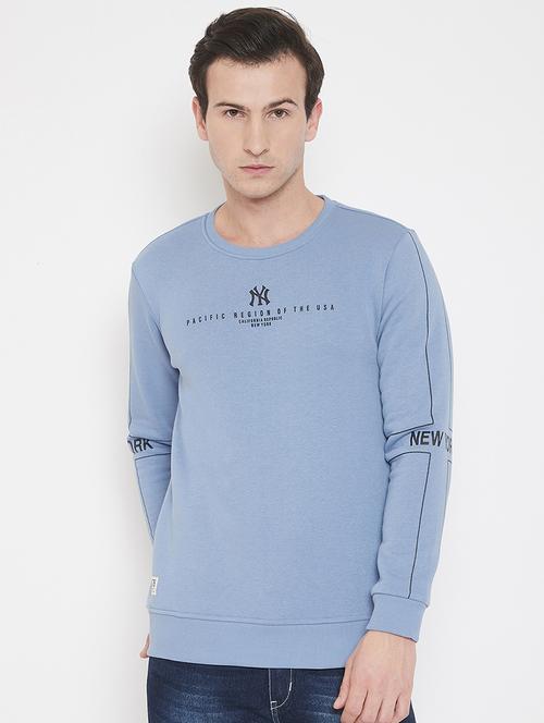 light blue chest print sweatshirt - 17520082 - Standard Image - 1