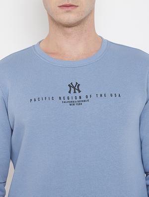 light blue chest print sweatshirt - 17520082 - Standard Image - 5