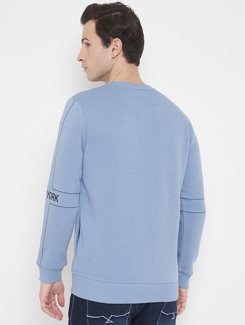 light blue chest print sweatshirt - 17520082 - Zoom Image - 3