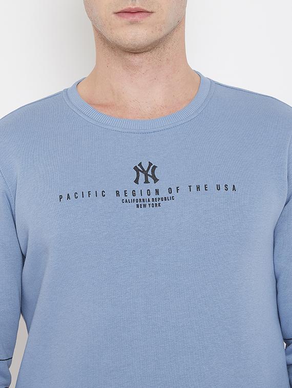 light blue chest print sweatshirt - 17520082 - Zoom Image - 5