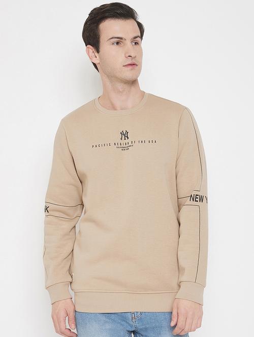beige chest print sweatshirt - 17520085 - Standard Image - 1