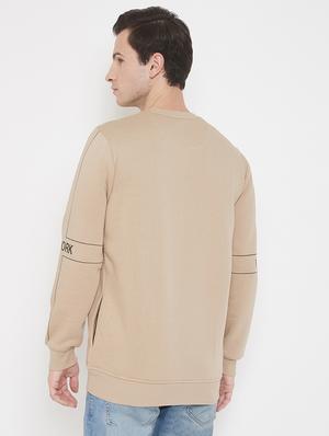 beige chest print sweatshirt - 17520085 - Standard Image - 3