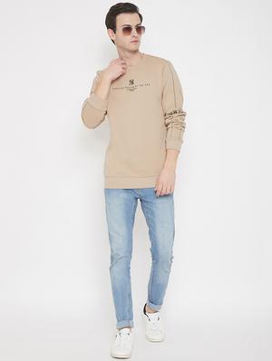 beige chest print sweatshirt - 17520085 - Standard Image - 4