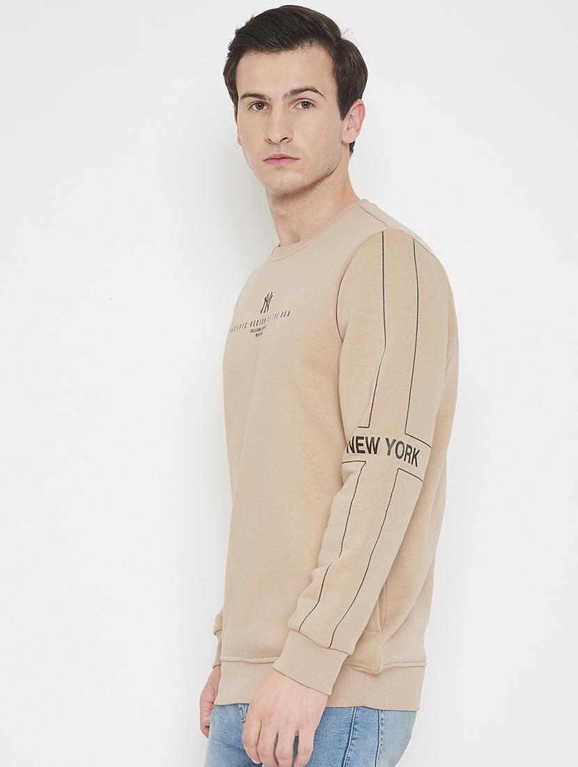 beige chest print sweatshirt - 17520085 - Zoom Image - 2