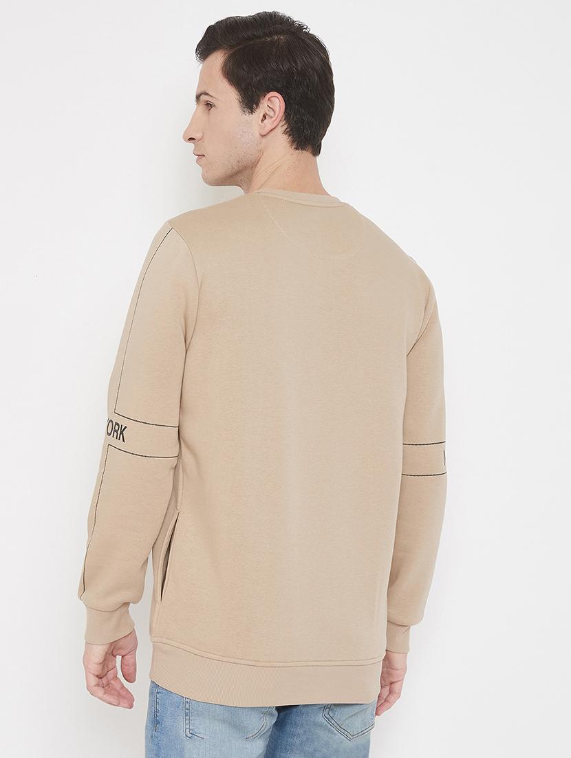 beige chest print sweatshirt - 17520085 - Zoom Image - 3