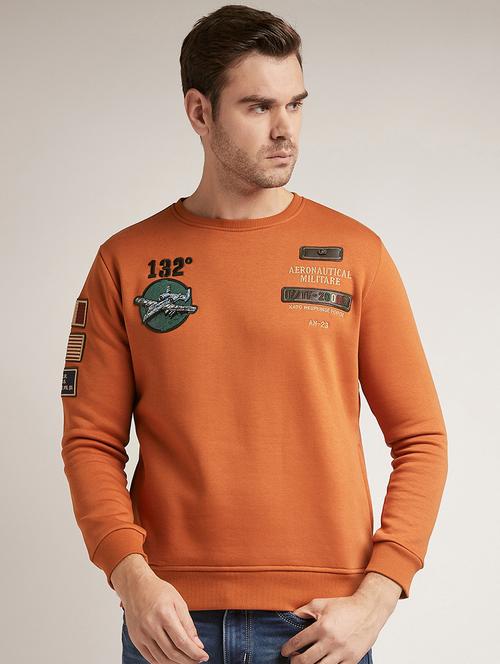 orange chest print sweatshirt - 17520086 - Standard Image - 1