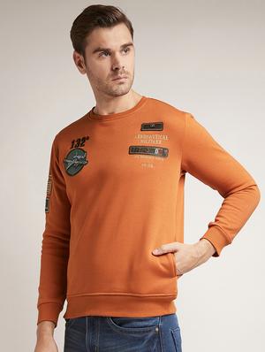 orange chest print sweatshirt - 17520086 - Standard Image - 2
