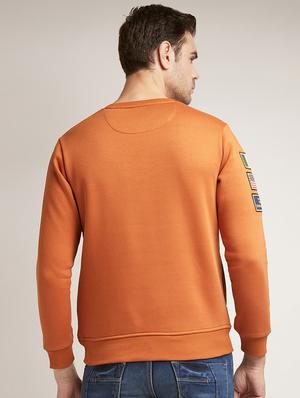 orange chest print sweatshirt - 17520086 - Standard Image - 3